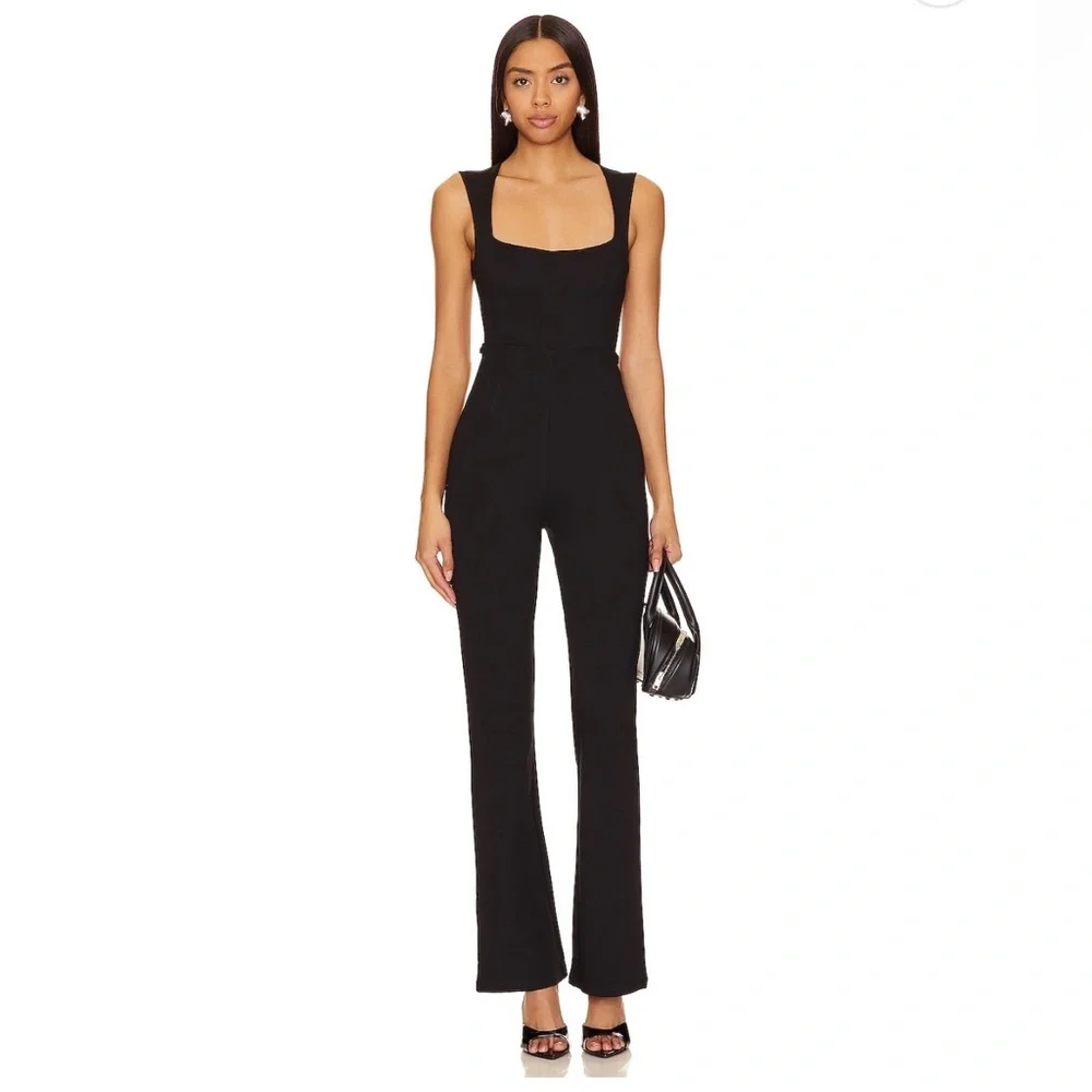 Superdown Sleek Black Jumpsuit - Picture 1 of 4